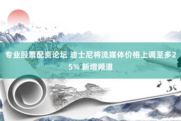 专业股票配资论坛 迪士尼将流媒体价格上调至多25% 新增频道