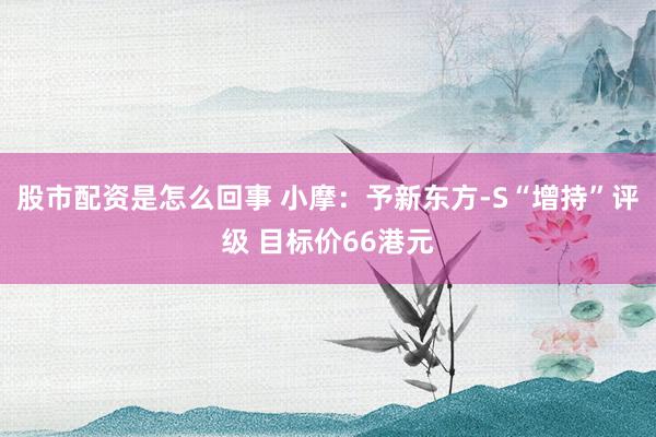 股市配资是怎么回事 小摩：予新东方-S“增持”评级 目标价66港元